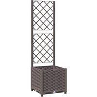 Garden Planter with Trellis PP Outdoor Raised Bed Flower Pot Planter vidaXL