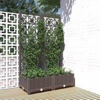 Garden Planter with Trellis PP Outdoor Raised Bed Flower Pot Planter vidaXL