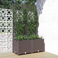 Garden Planter with Trellis PP Outdoor Raised Bed Flower Pot Planter vidaXL