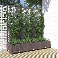 Garden Planter with Trellis PP Outdoor Raised Bed Flower Pot Planter vidaXL