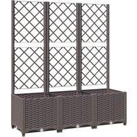 Garden Planter with Trellis PP Outdoor Raised Bed Flower Pot Planter vidaXL