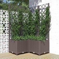 Garden Planter with Trellis PP Outdoor Raised Bed Flower Pot Planter vidaXL