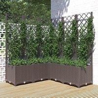 Garden Planter with Trellis PP Outdoor Raised Bed Flower Pot Planter vidaXL
