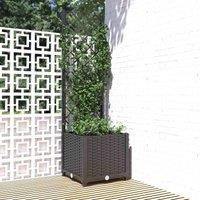 vidaXL Garden Planter with Built-in Trellis - Durable Outdoor Planter Box for Climbing Plants and Flowers - Black Polypropylene - 40x40x136 cm