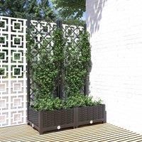 vidaXL Garden Planter with Integrated Trellis - Weather-Resistant Polypropylene - Black - 80x40x121.5 cm - For Outdoor Plants And Climbers
