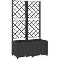 vidaXL Garden Planter with Trellis Black 80x40x136 cm PP