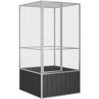 vidaXL Bird Aviary - Large Play Paradise Cage with Secure Hinged Door, Ample Space, and Great Ventilation, Robust Galvanised Steel Construction, Anthracite