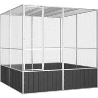 Bird Cage Galvanised Steel Aviary House Anthracite/Grey Multi Sizes vidaXL