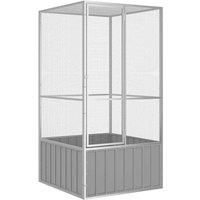 vidaXL Bird Cage Grey 111x107x211.5cm Galvanised Steel