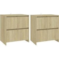 vidaXL Sideboards Set of 2 - Sonoma Oak Finish, Compact Storage Cubes, Multimedia Appliance Storage, Easy Assembly, 70x41x75 cm - Engineered Wood Construction