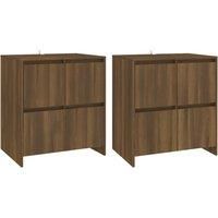 vidaXL Sideboards 2 pcs Brown Oak 70x41x75 cm Engineered Wood