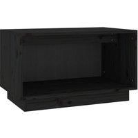 vidaXL Solid Wood Pine TV Cabinet/Media Unit with Storage - Black Finish, Rustic Look, Sturdy and Stable, 60x35x35 cm