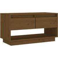 TV Cabinet Honey Brown 74x34x40 cm Solid Wood Pine