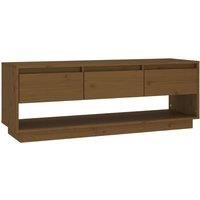 vidaXL TV Cabinet Honey Brown 110.5x34x40 cm Solid Wood Pine