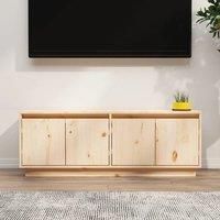 vidaXL TV Cabinet - Solid Pinewood Construction, Rustic Style, 4 Doors with 2 Compartments, Living Room and Bedroom Friendly, Brown
