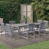 Solid Wood Acacia Garden Dining Set Grey Wooden Table Chair 7/9 Piece vidaXL