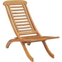 vidaXL Folding Garden Chair – Durable Solid Teak Patio Chair with Foldable Design, Contoured Seat for Comfort, Easy Assembly Included – Ideal for Garden, Terrace, Patio – Brown