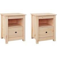 vidaXL Bedside Cabinets with Drawers – Solid Pine Wood – Brown – Farmhouse Style Nightstand – Bedroom Storage Solution
