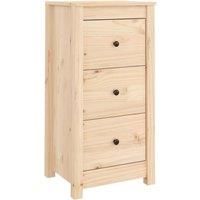 vidaXL Solid Wood Pine Sideboard - Modern Brown Storage Cabinet with Ample Space - Ideal for Living Room, Bedroom, Office - 40x35x80 cm