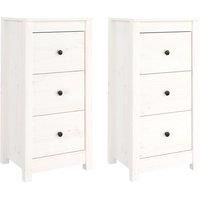 vidaXL Sideboards 2 pcs White 40x35x80 cm Solid Wood Pine