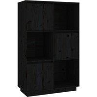 vidaXL Highboard Black 74x35x117 cm Solid Wood Pine, Black