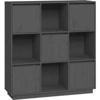vidaXL Highboard in Grey - Solid Pine Wood Cabinet with Five Doors - Classic Wooden Storage Unit with Rustic Charm and Ample Storage Space