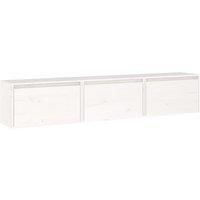 vidaXL Solid Pinewood TV Cabinets in White - Set of 3 - Durable, Stylish and Versatile for Home use