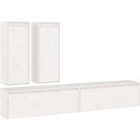 vidaXL TV Cabinets 4 pcs White Solid Wood Pine