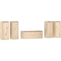 vidaXL Solid Pine Wood TV Cabinets - Classy Brown Television Wall Units with Ample Storage, Easy Assembly & Maintenance