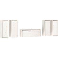 vidaXL TV Cabinets 5 pcs White Solid Wood Pine