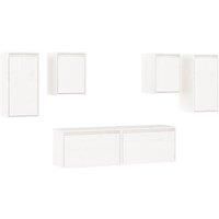 6x Solid Wood Pine TV Cabinets Wooden Hanging Cabinet Multi Colours vidaXL