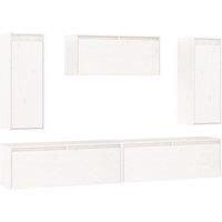 vidaXL TV Cabinets 5 pcs White Solid Wood Pine