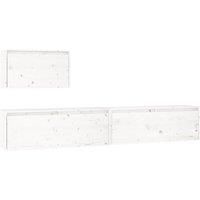 vidaXL TV Cabinets 3 pcs White Solid Wood Pine