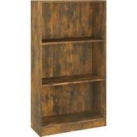 vidaXL Engineered Wood Book Cabinet in Smoked Oak - Freestanding Bookcase with 3 Compartments - Versatile 60x24x109 cm Shelf for Home & Office