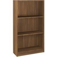vidaXL Brown Oak Book Cabinet – Engineered Wood, Multifunctional Storage Unit, 3 Compartments, Easy to Clean – Perfect for Living Room and Office