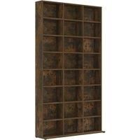 vidaXL CD Cabinet - Smoked Oak Engineered Wood Storage Unit Shelf Cupboard - Ideal for CD/DVD Collections - Bedroom or Office Furniture