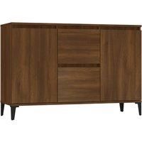 vidaXL Sideboard in Brown Oak - Engineered Wood Cabinet for Living Room with 2 Drawers and 2 Doors, Dimensions: 104x35x70 cm