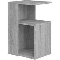 vidaXL Side Table Grey Sonoma, Multifunctional Engineered Wood Table for Living Room, Easy-to-Clean with Distinctive G Shape and Ample Storage Space/'.