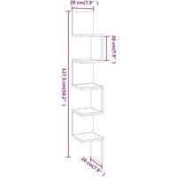 vidaXL Wall Corner Shelf Grey Sonoma 20x20x127.5 cm Engineered Wood, Grey