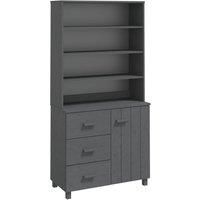 vidaXL Highboard HAMAR Solid Wood Pine Dark Grey