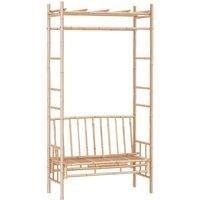 Garden Bench with Pergola 116 cm Bamboo Outdoor Seating Chair vidaXL