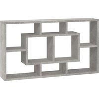 vidaXL Wall-Mounted Display Shelf, 8-Compartment Storage Organiser, Engineered Wood, Concrete Grey - Perfect for Living Room, Office or Study