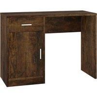 vidaXL Modern Desk with Drawer and Cabinet in Smoked Oak, Engineered Wood - Stylish and Practical home office furniture with ample storage space