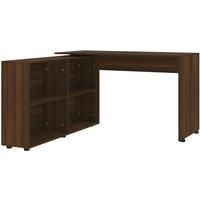 Corner Desk 4 Shelves Computer Office Home Study Table Furniture Oak/White vidaX