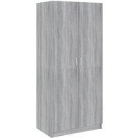 Wardrobe Grey Sonoma Engineered Wood Bedroom Storage Clothes Organiser vidaXL