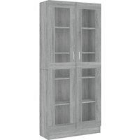 vidaXL Vitrine Cabinet Grey Sonoma 82.5x30.5x185.5 cm Engineered Wood
