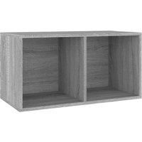 Vinyl Storage Box Recorder Collection Cabinet Cupboard Engineered Wood vidaXL