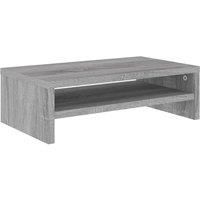 vidaXL Grey Sonoma Monitor Stand, Multifunctional Riser made of Engineered Wood, Ideal for Home and Office Use, Includes Storage Shelf