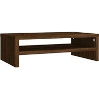 vidaXL Engineered Wood Monitor Stand - Brown Oak - 42x24x13cm, Versatile Desktop/Tabletop Riser with Storage Shelf