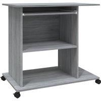Computer Desk Grey Sonoma Engineered Wood Table Office vidaXL